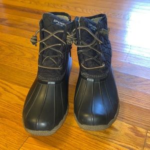 Women’s Black Quilted Sperry Duck Boots